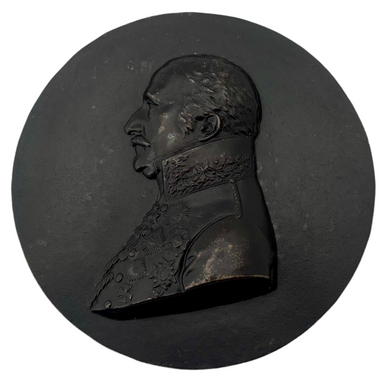 The Battles of Leipzig & Waterloo, Field Marshal Blucher, Prince of Wahlstatt, Cast Iron Roundel, After Leonhard Posch.