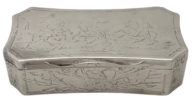 Lieutenant Colonel Dottin Maycock, 16th (Queens) Lancers, Silver Table Snuff Box. London 1841 Charles Rawlings & William Summers. 10.8 troy ounces.