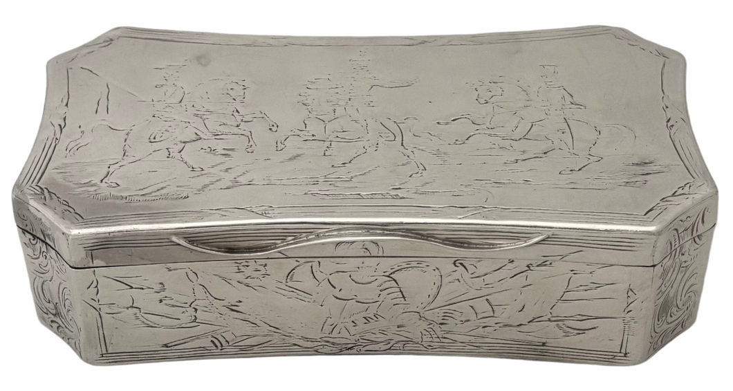 Lieutenant Colonel Dottin Maycock, 16th (Queens) Lancers, Silver Table Snuff Box. London 1841 Charles Rawlings & William Summers. 10.8 troy ounces.