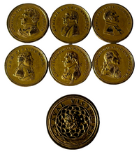 ‘Naval Victories’, An Early 19th Century Cased Set of Gilt Bronze Medalets.