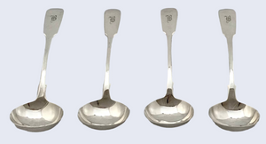 Early Victorian Set of Four Silver Sauce Ladles. London 1839 William Eaton. 8.9 troy ounces.