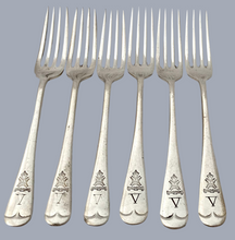 5th Battalion Sherwood Foresters, Nottinghamshire & Derby Regiment, Silver Plated Table Forks.