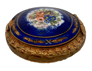 The Battle of Waterloo Gilt Metal & Enamel Hand Painted Compact.