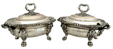 George IV Pair of Old Sheffield Plate Armorial Sauce Tureens and Covers, circa 1820.