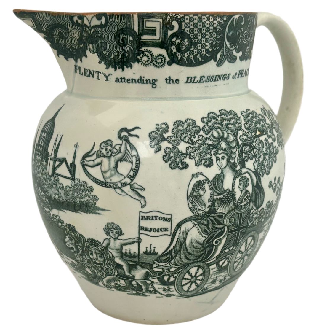 The French Revolutionary Wars & The Treaty of Amiens Pearlware Jug, circa 1802.