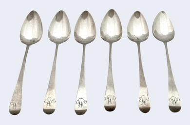 Georgian, George III, Six Silver Teaspoons. London 1804 Godbehere, Wigan & Boult. 2.5 troy ounces.