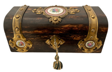 Victorian Coromandel Box with Porcelain Lozenges. T.A. Simpson, Regent St, London.