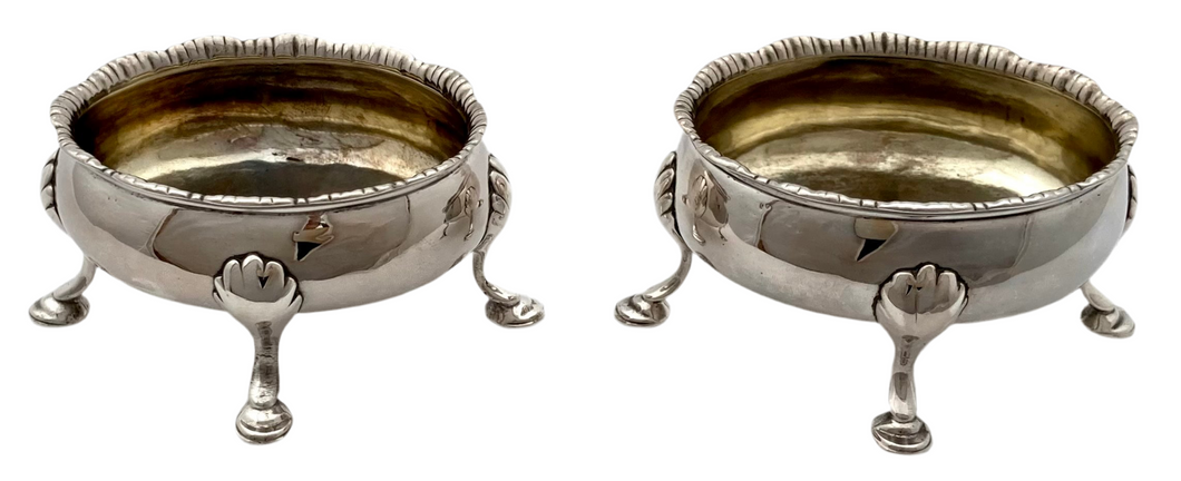 George III Pair of Silver Salts. London 1770/71 David Hennell I & Robert Hennell I. 3.4 troy ounces.
