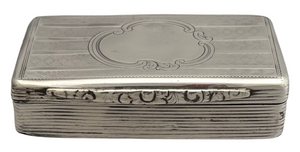 Early Victorian Silver Snuff Box. Birmingham 1841 Neustadt & Barnett. 2 troy ounces.
