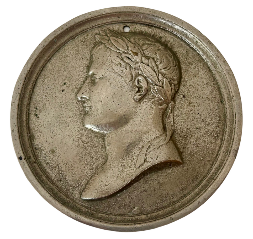 Napoleon Bonaparte Laurel Wreath Portrait Profile Plaque, After Bertrand Andrieu.