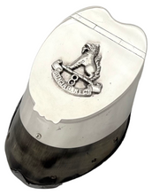 8th Punjab Regiment, British Indian Army, Silver Plated Horse Hoof Inkwell. Mappin & Webb, circa 1930.
