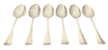 Six George I Silver Rat Tail Tablespoons. London 1727 Edward Hall. 10 troy ounces.