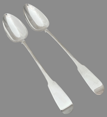 George III Pair of Scottish Silver Basting Spoons. Edinburgh 1815 Matthew Craw. 5.9 troy ounces.