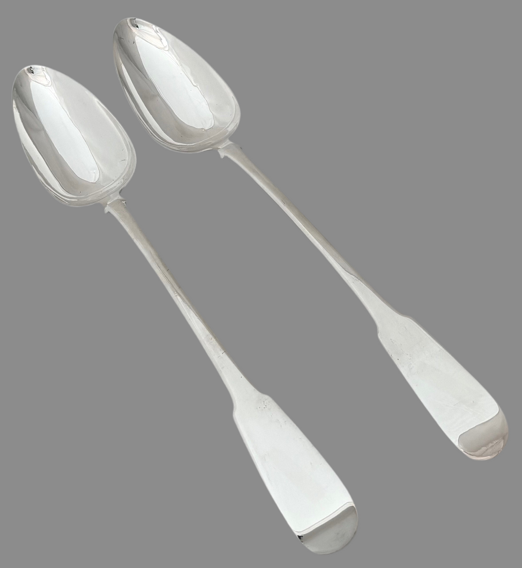 George III Pair of Scottish Silver Basting Spoons. Edinburgh 1815 Matthew Craw. 5.9 troy ounces.