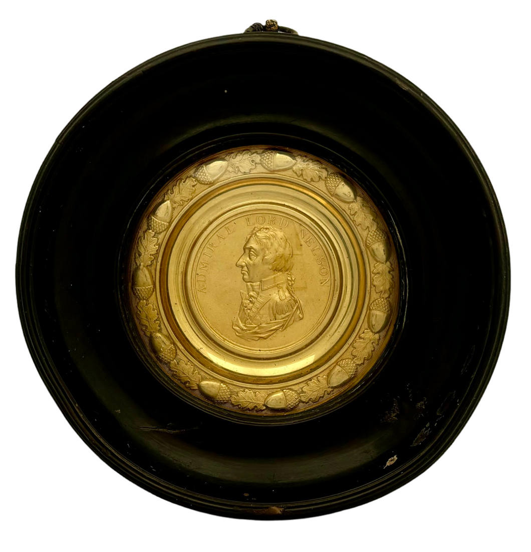 Admiral Lord Nelson Gilt Brass Roundel, After Peter Wyon circa 1806.