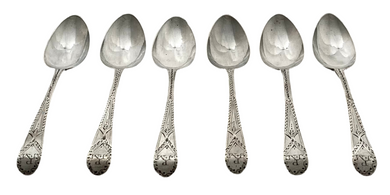 Georgian, George III, Six Silver Teaspoons. London 1795 Stephen Adams II. 2.5 troy ounces.