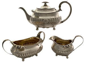 Georgian, George III, Silver Tea Set. London 1819 William Hall. 40 troy ounces.