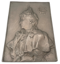 Late 19th Century Portrait Profile Plaque of a Lady, After Florent Antoine Heller.