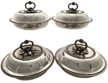 Four George IV Old Sheffield Plate Circular Entree Dishes. circa 1820.