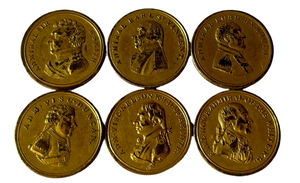 ‘Naval Victories’, An Early 19th Century Cased Set of Gilt Bronze Medalets.