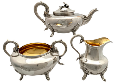 Late Georgian Old Sheffield Plate Tea Set. Blagden Hodgson & Co. Sheffield, circa 1825 - 1835.