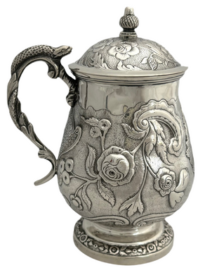 Anglo Indian Silver Covered Mug. Middleton & Co. Calcutta, circa 1830. 8.8 troy ounces.