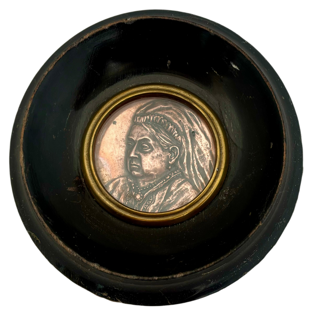 Queen Victoria Gilt Metal Portrait Profile Roundel.