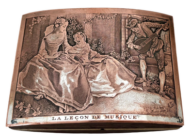'La Lecon De Musique' French Roller Ink Blotter, After Nicolas Lancret.