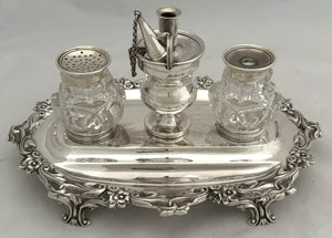 William IV Silver Inkstand. London 1837 George Frederick Pinnell. 15.4 troy ounces.