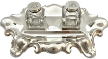 Edwardian Silver Inkstand Birmingham 1905 Asprey & Company. 8.9 troy ounces.