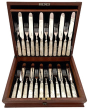 William IV Silver & Mother of Pearl Dessert Knives & Forks for Twelve. Sheffield 1831/32 Aaron Hadfield.