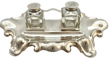 Edwardian Silver Inkstand Birmingham 1905 Asprey & Company. 8.9 troy ounces.