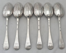 Six Queen Anne Britannia Silver Tablespoons for Blencowe of Marston St. Lawrence. London 1712 Andrew Archer, 11.7 troy ounces.
