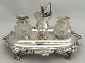 William IV Silver Inkstand. London 1837 George Frederick Pinnell. 15.4 troy ounces.