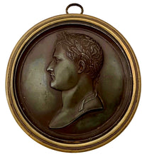 Napoleon Bonaparte Bronzed Metal Portrait Profile Plaque, After Andrieu.