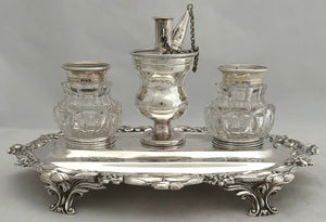 William IV Silver Inkstand. London 1837 George Frederick Pinnell. 15.4 troy ounces.