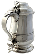 George III Silver Lidded Quart Tankard. London 1770 John Delmester. 30 troy ounces.