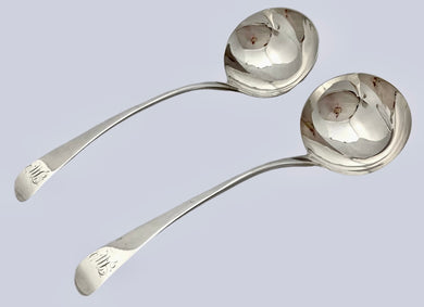 Pair of George III Silver Sauce Ladles. London 1810 Eley, Fearn & Chawner. 3.2 troy ounces.