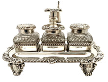 George III Silver Inkstand. Sheffield 1817 S. C. Younge & Co. 23.8 troy ounces.