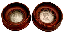 Napoleon & Josephine, Early 19th Century Pair of Framed & Glazed Mahogany Roundels Enclosing Portrait Profile Medallions.