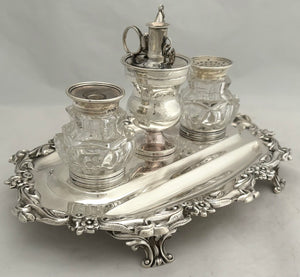 William IV Silver Inkstand. London 1837 George Frederick Pinnell. 15.4 troy ounces.