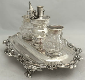 William IV Silver Inkstand. London 1837 George Frederick Pinnell. 15.4 troy ounces.