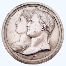 Napoleon Bonaparte & Marie Louise, Duchess of Parma, Portrait Profile Plaque, After Andrieu.