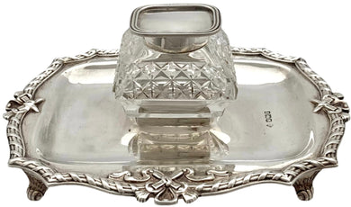 Edwardian Silver Inkstand. Sheffield 1907 Martin, Hall & Co. 7 troy ounces.