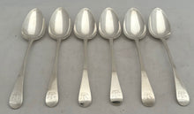 Georgian, George III, Six Silver Tablespoons. Newcastle 1802 John Langlands II. 12.5 troy ounces.