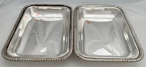 Pair of Early Victorian Crested Silver Plate on Copper Entree Dishes.
