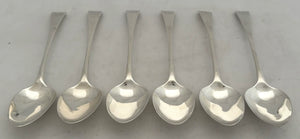 Georgian, George III, Six Silver Tablespoons. Newcastle 1802 John Langlands II. 12.5 troy ounces.