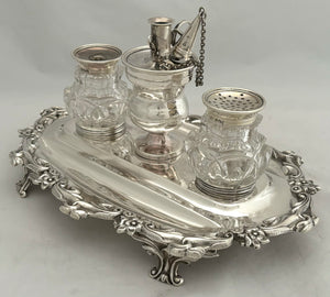 William IV Silver Inkstand. London 1837 George Frederick Pinnell. 15.4 troy ounces.