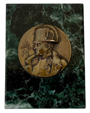 Napoleon Bonaparte Gilt Metal Portrait Profile Roundel Marble Desk Weight.