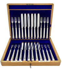 Victorian Oak Cased Silver Fruit Service for Twelve. London 1887/88 Goldsmiths Alliance.